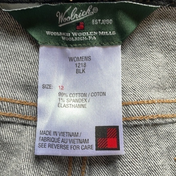 Woolrich pants black denim bootcut jeans size 12 - Picture 5 of 5